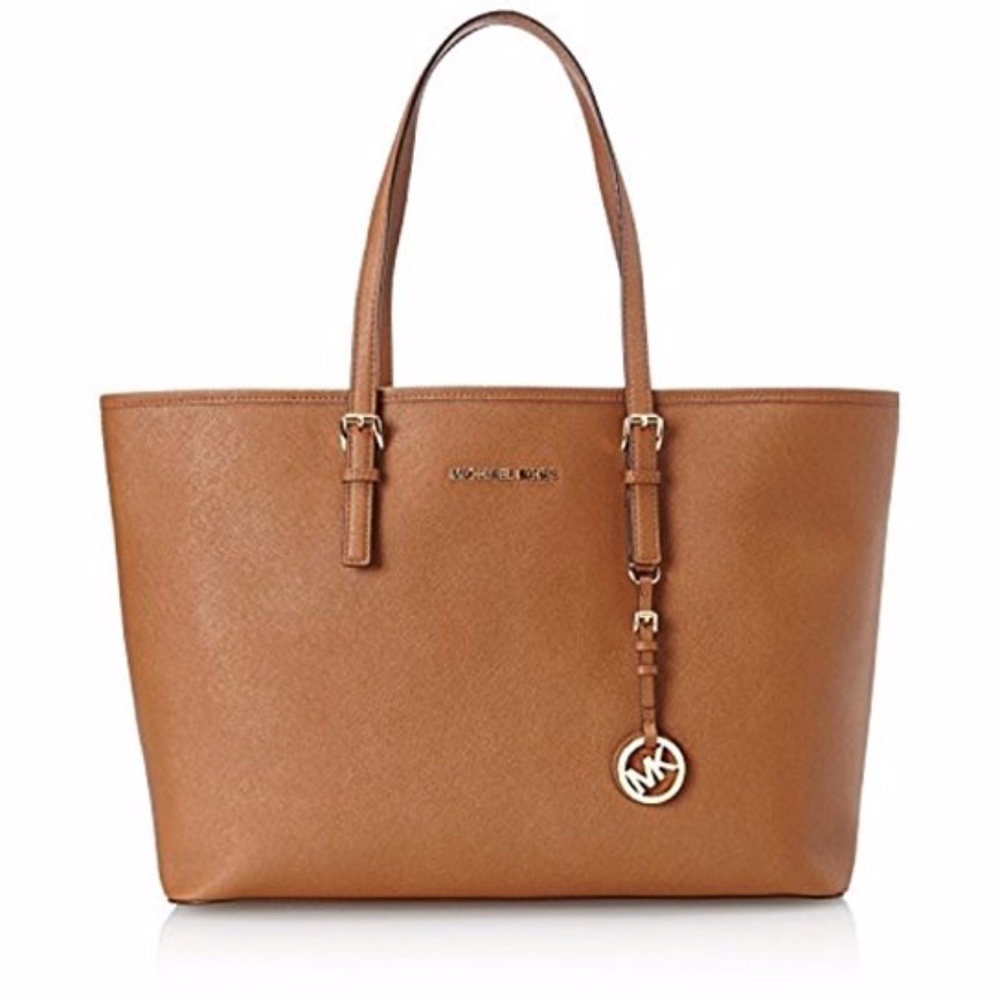 MICHAEL KORS Jet Set Medium Saffiano Brown Leather